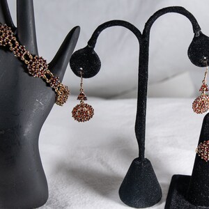 Vintage Rose Gold Plated Sterling and Garnet Set image 7