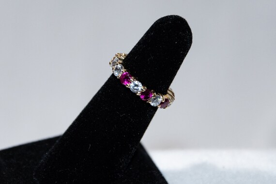Cubic Zirconia and Synthetic Ruby Eternity Band - image 2