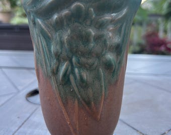McCoy pottery leaves and berries green and brown vase