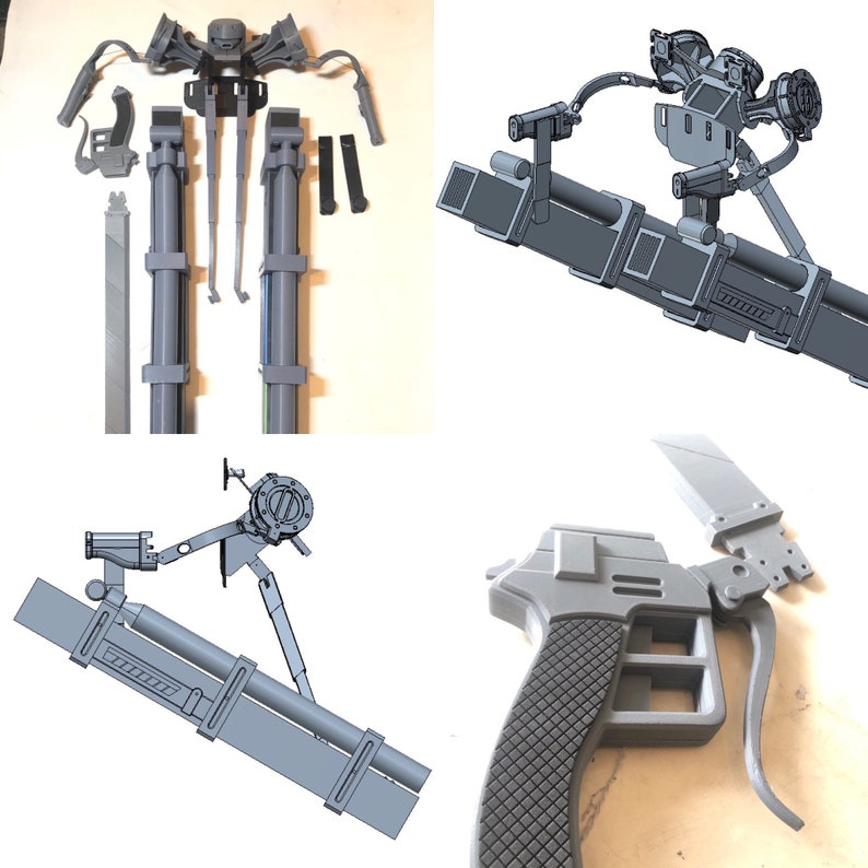 Attack on Titan 3DMG ODM Gear Swords 3D MODEL Etsy