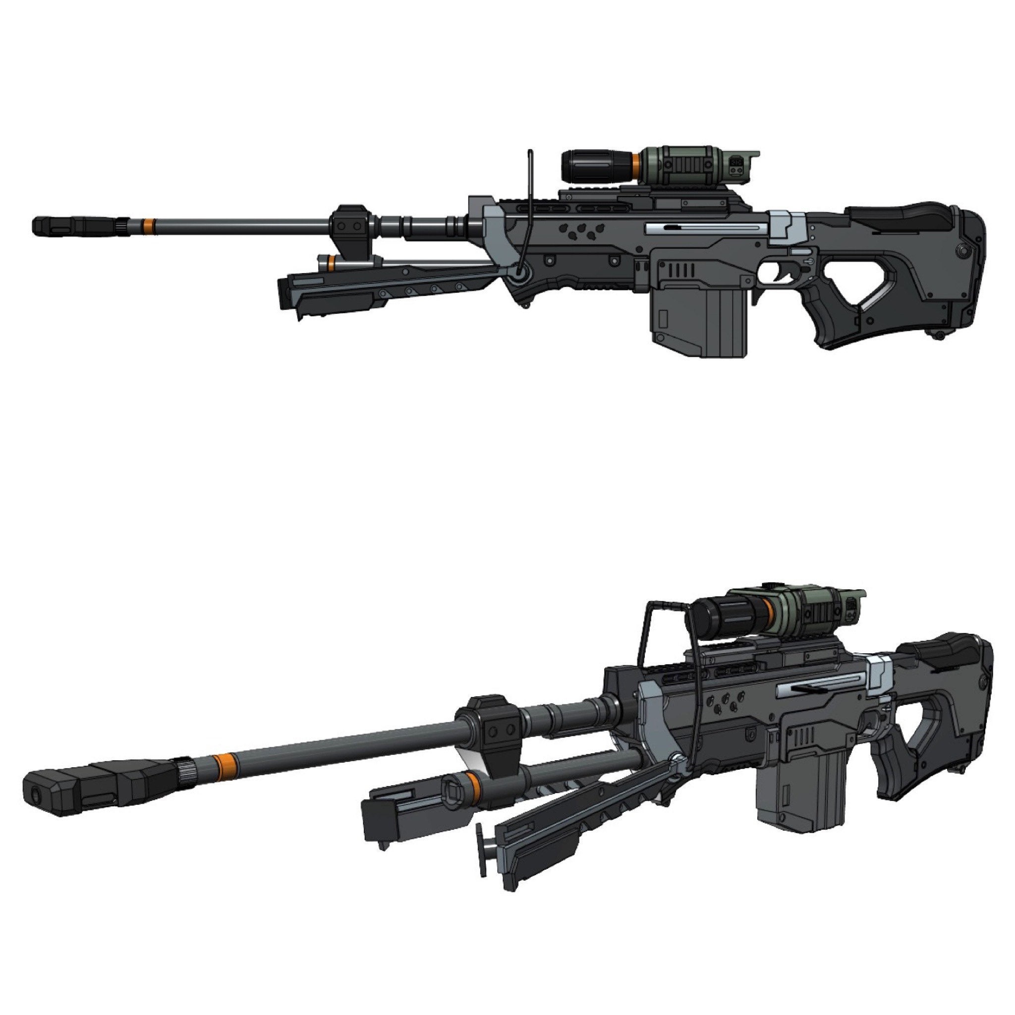 Free STL file Nerf Gun Elite Sniper Scope 🔫・3D printer model to  download・Cults