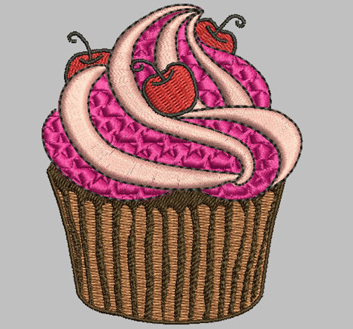 Machine Embroidery Design Cupcakes Perfect for Embroidery on Etsy India