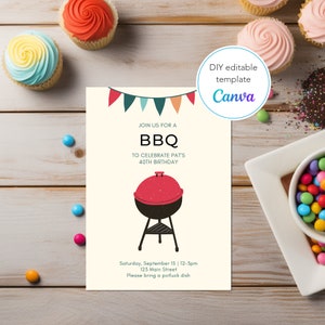 Retirement / male birthday invite/ bbq / printable invite / instant download / DIY birthday invitation