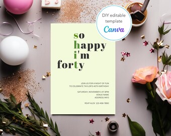 40th birthday party / 40th invite funny / 40th invitation / funny 40th birthday invitation
