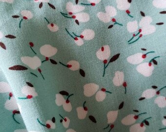9 1//2 YDS PINK,BLUE AND YELLOW RAYON EMBROIDERED ON WHITE COTTON