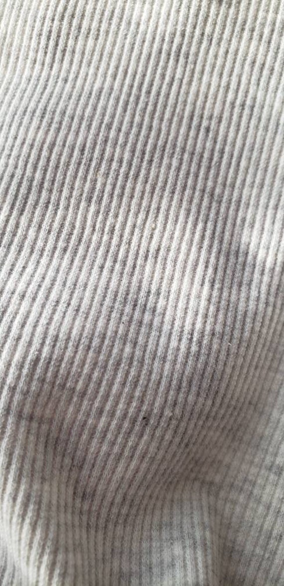 Mini rib knit fabric by the yard. Light gray. Cotton. | Etsy