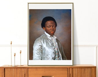 Black Boy in Silk Download Wall Art Print | African American Wall Art, Antique Painting, Black History, African American Art, Afro Art