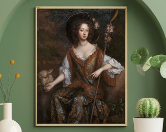 Irish Lady Download Wall Art Print | Antique Baroque Painting, Irish Wall Decor, Vintage Ireland Print, Irish Art, Portrait