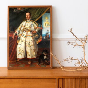 Japanese Samurai Download Wall Art Print | Antique Baroque Portrait, Asian Art, Vintage Painting, Japan Poster, Unique Wall Decor