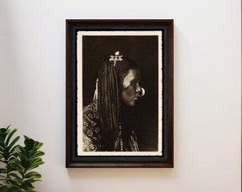African Woman Wall Art Print | African American Wall Art, Antique Painting, Black History, African American Art, Wall Decor, Afro Art