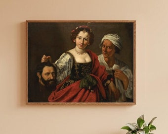 Judith and Holofernes Download Wall Art Print | Antique Renaissance Painting, Feminist Art, Feminist Wall Decor