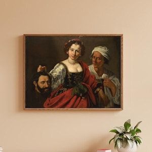 Judith and Holofernes Download Wall Art Print | Antique Renaissance Painting, Feminist Art, Feminist Wall Decor