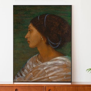 Real Antique Painting Elegant Black Woman Wall Art Print | African American Wall Art, African American Art, Wall Decor,  Afro Art