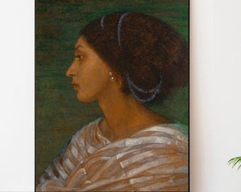 Real Antique Painting Elegant Black Woman Wall Art Print | African American Wall Art, African American Art, Wall Decor,  Afro Art