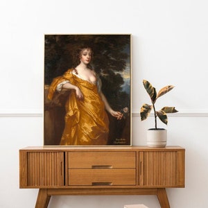 Baroque Portrait Download Wall Art Print | Antique Painting, Coquette Room Decor, Feminist Art, British Art, Antique European Portrait