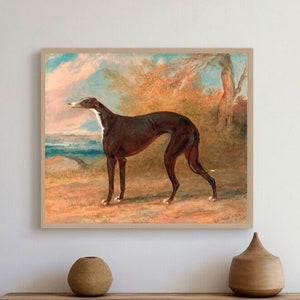 Greyhound Download Wall Art Print | Seen in Bridgerton, Antique Painting, Vintage Dog, Pet Wall Decor, Fine Art Print, Dog Poster