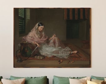 Young Indian Woman Download Wall Art Print | Antique Painting, Indian Art, Indian Wall Decor, India Print