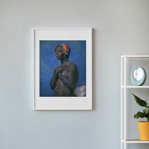 Black Art Model Download Wall Art Print| African American Wall Art, Antique Painting, Black History, African American Art, Afro Art
