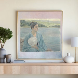 Japanese Woman Download Wall Art Print | Antique Painting, Traditional Japanese Art, Vintage Japan Print, Cottage Core Art