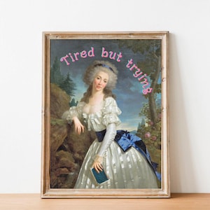 Tired Wall Art Print | Cubicle Decor, Home Office Print, Office Decor, Cute Desk Decor, Feminist Wall Art, Feminist Art, Office Art