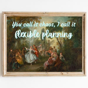 Chaos Planning Wall Art Print | Cubicle Decor, Home Office, New Job Gift, Desk Decor, Feminist Art, Antique Altered Art Print, Office Art