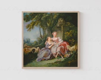 Echte antike Sapphic Lesben Wand Kunst Druck | Antike Malerei, feministische Kunst, Britische Kunst, Antikes Europäisches Portrait, Klassisch LGBTQ+