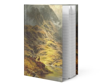 Scotland Outlander Blank Journal | Hardcover, Scottish Highlands Landscape Painting, Antique Art, Scotland Gift, Notebook, Inverness, Stag