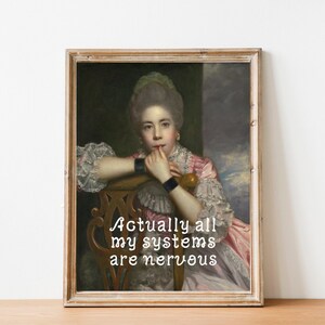 Anxiety Quote Wall Art Print | Feminist Art, Mental Health Office Decor, Funny Quote Poster, Gift for Her Art