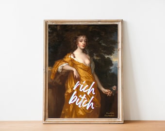 Rich Feminist Quote Wall Art Print | Feminist Art, Feminist Office Decor, Funny Quote Poster, Gift for Her Art