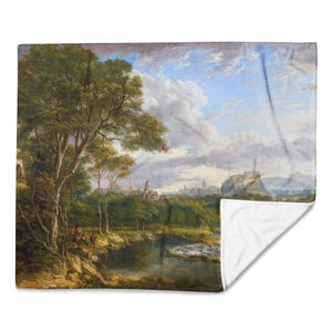 Edinburgh Scotland Throw Blanket | Antique Painting, Outlander Gift, Art Blanket, Scottish Gift, Scotland Home Decor, Antique Edinburgh