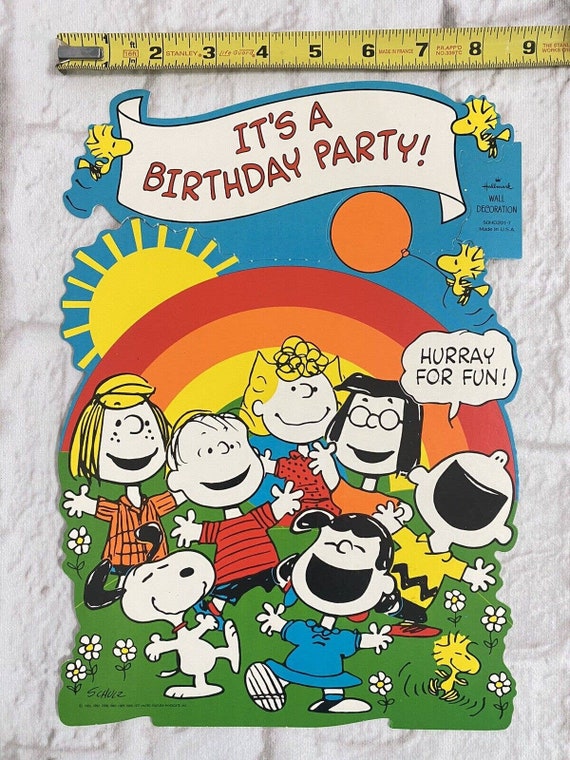 Vintage 1971 Hallmark Peanuts Wall Hanging Birthday Party Vintage 1971 Hallmark Peanuts Wall Hanging Birthday Party