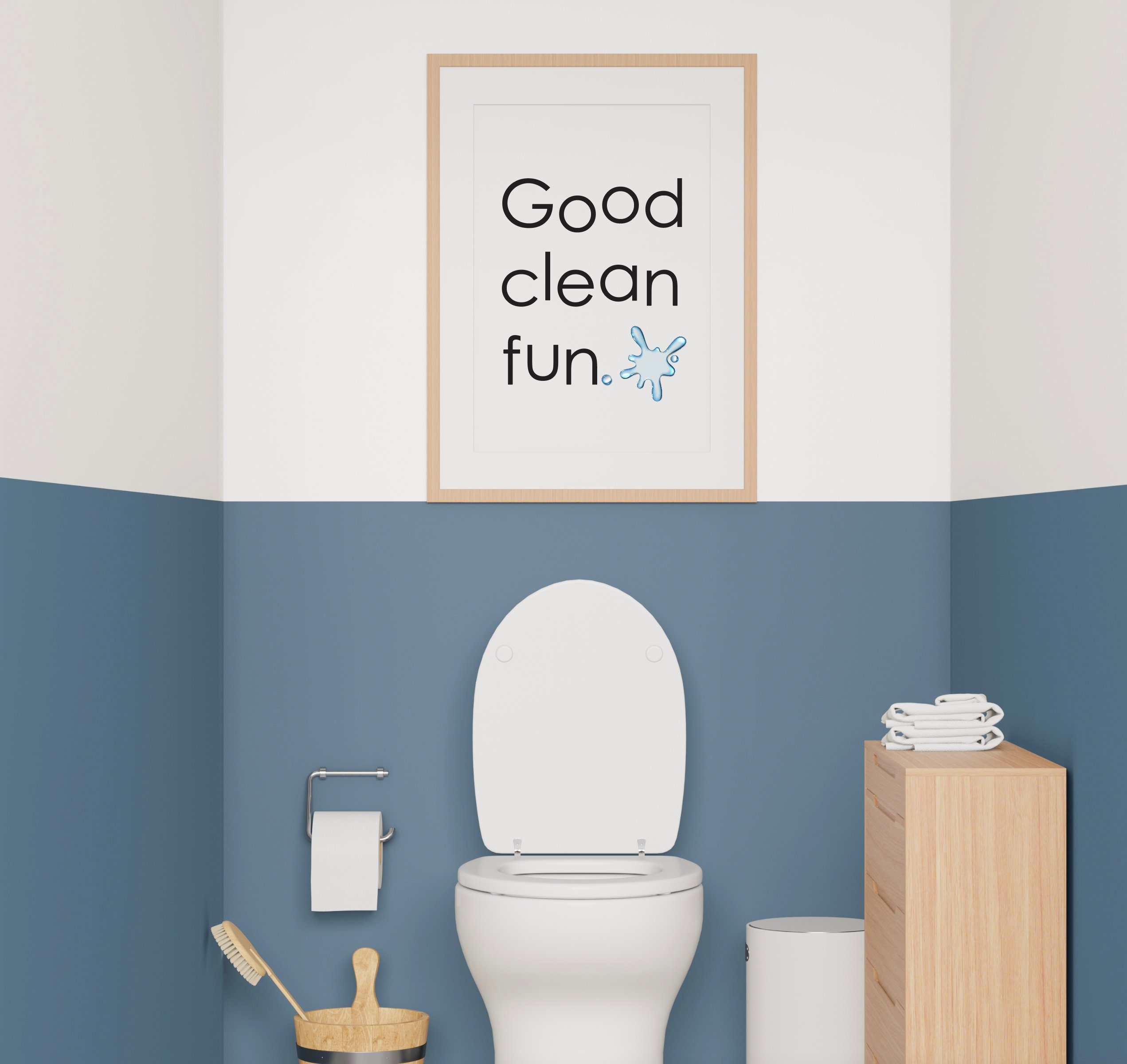 IMPRESIÓN DE ARTE DEL BAÑO Buena diversión limpia. | Etsy