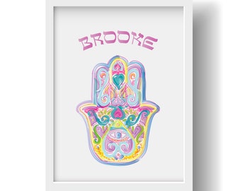 PERSONALIZED HAMSA Printable Download - Last minute gift. Baby, friend, HOLIDAY, Valentine's, mom, bubbie or birthday gift! Shower Gift!