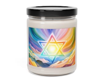 Star of David Soy Candle, Israel Art, Aromatherapy Gift