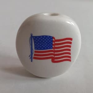 Handmade Ceramic Smoke Stone - American Flag Design - AMERICA 250