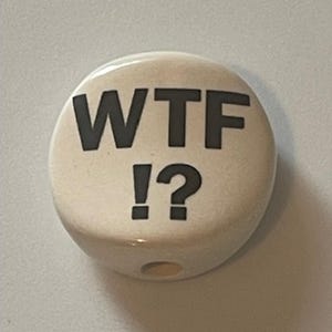 Handmade Ceramic Smoke Stone - "WTF!?" Design