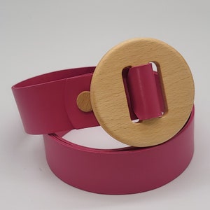 Magenta Leather Belt - Etsy