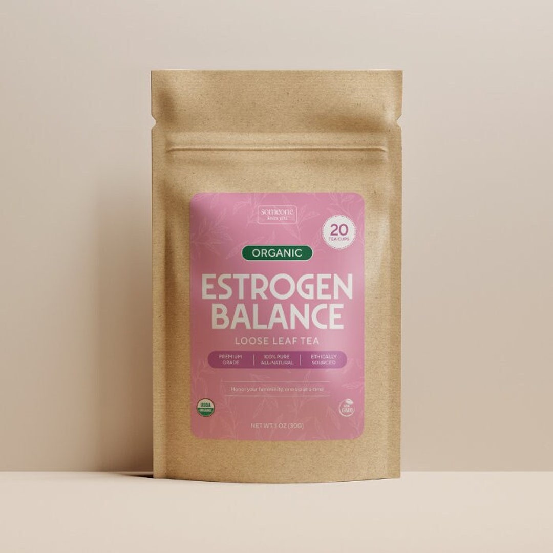 Estrogen Balance Tea Herbal Wellness Blend for Women, Organic Caffeine