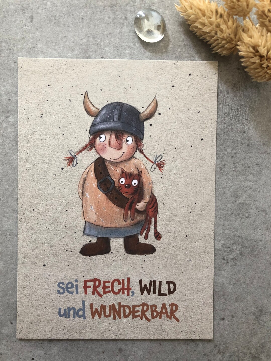 Karte Postkarte Geburt, Geburtstag, Geschenk, frech, wild und wunderbar