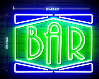 20" Bar Sign Ultra-Bright LED Sign with Remote (Neon-Style, LED Technology)