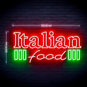 27.6&quot; Restaurant Italian Food Ultra-Bright LED Sign with Remote (Neon-Style, LED Technology)
