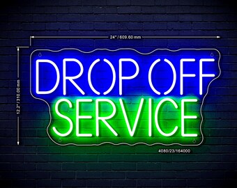 Drop Off Service Ultra-Bright LED Sign with Remote (Neon-Style, LED Technology)