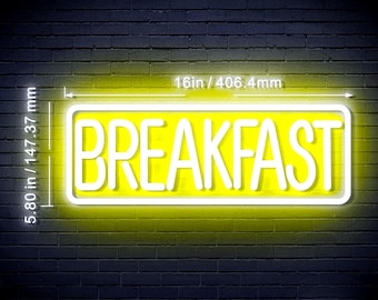 16" Diner Breakfast Flex Silicone LED Sign (Neon-Style, LED Technology)