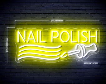 Beauty Salon Nail Polish Ultra-Bright LED Sign with Remote (Neon-Style, LED Technology)