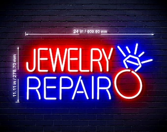 24" Jewelry Repair Ultra-Bright LED Sign with Remote (Neon-Style, LED Technology)