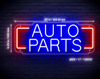 24" Auto Parts Ultra-Bright LED Sign with Remote (Neon-Style, LED Technology)