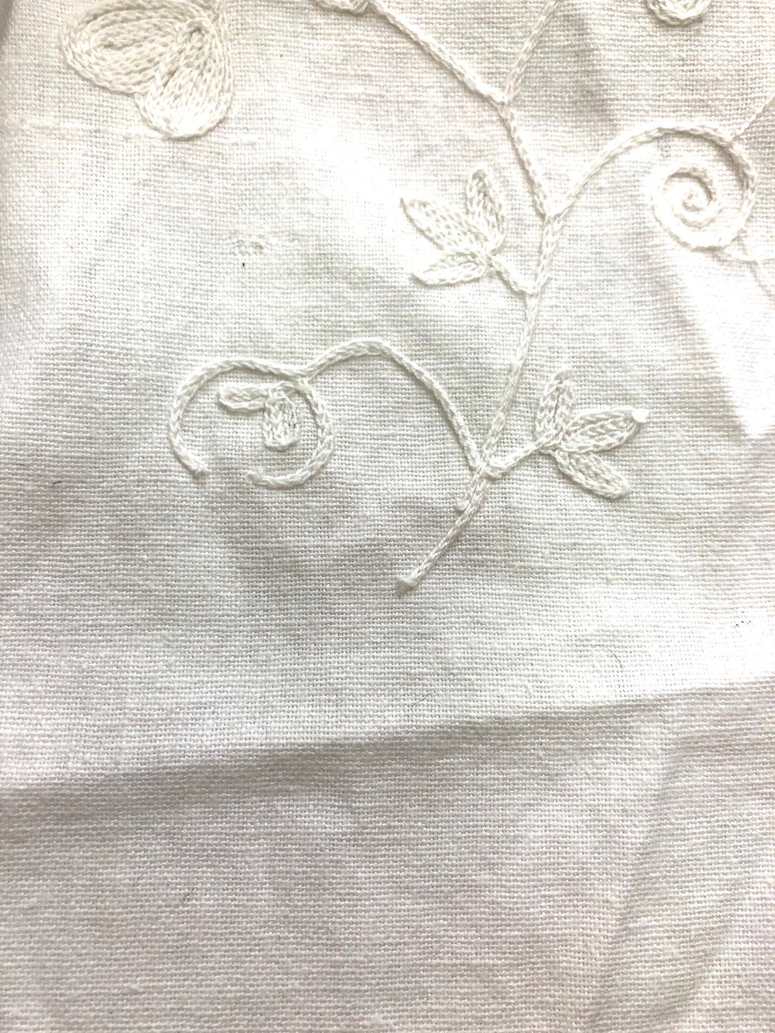 Custom curtains embroidered linen cotton heavyweight white Etsy