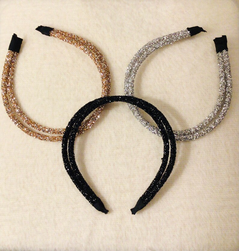 Sparkle Headband Glitter Headband Trendy Headband Double Headband Etsy
