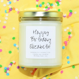 Happy Birthday Personalized Candle | Custom Birthday Candle| Birthday Candle | Scented Soy Candle