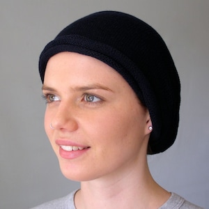 Black Turban/Head Wrap - Alopecia & Chemo Head Cover, Comfy Soft Full Head Scarf, Hair Loss Headwear, Canadian Orders Ship from Canada